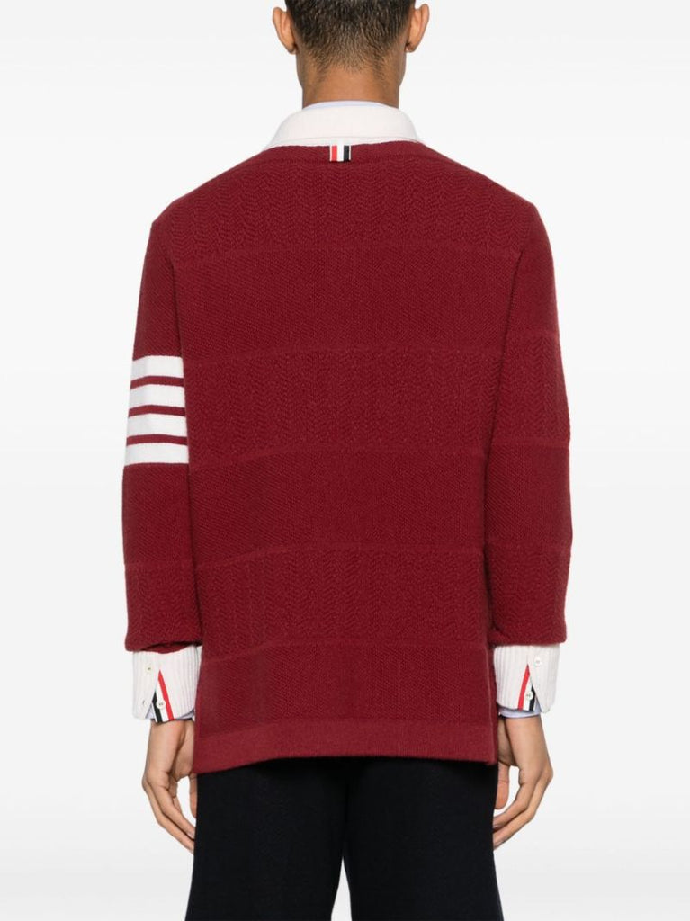 Red 4-bar Wool Polo Shirt