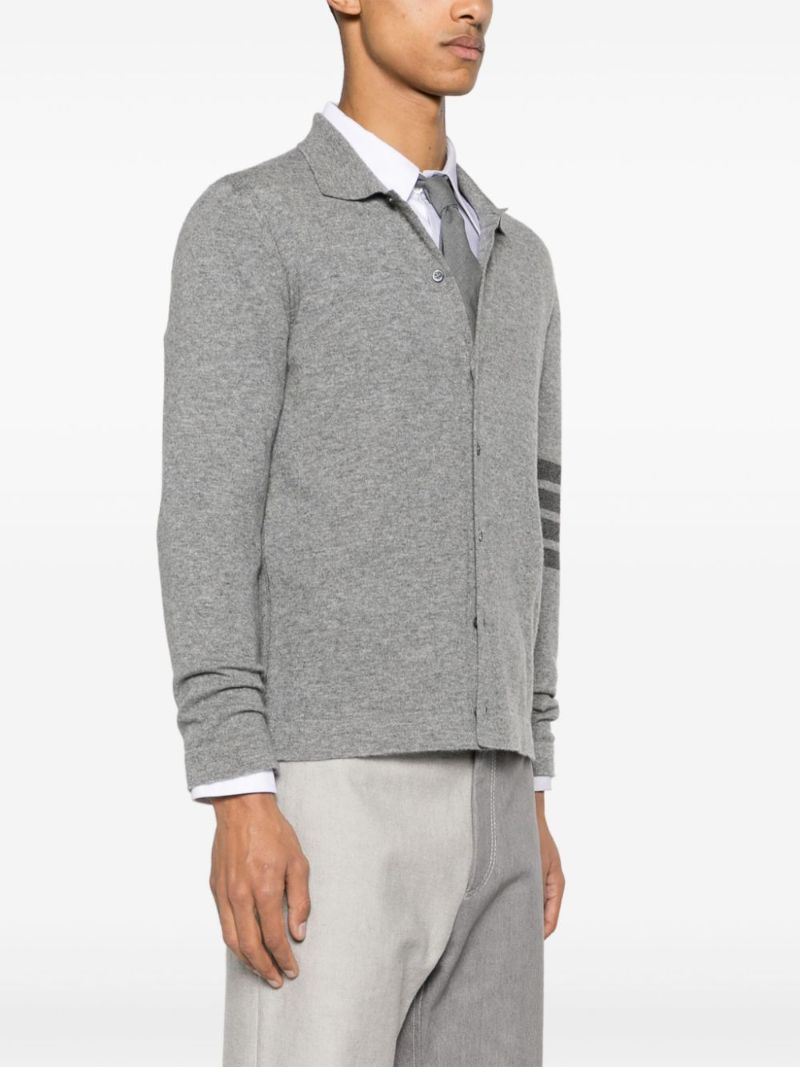 Grey 4-bar Cashmere Cardigan