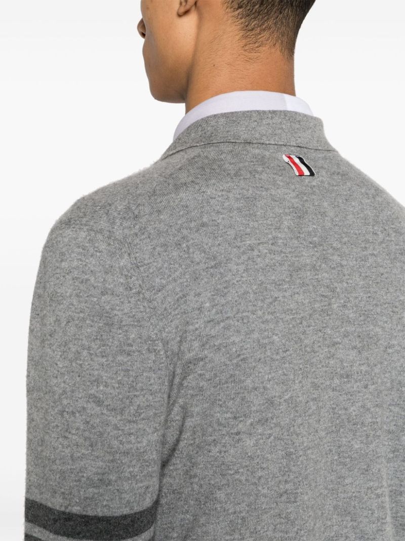 Grey 4-bar Cashmere Cardigan