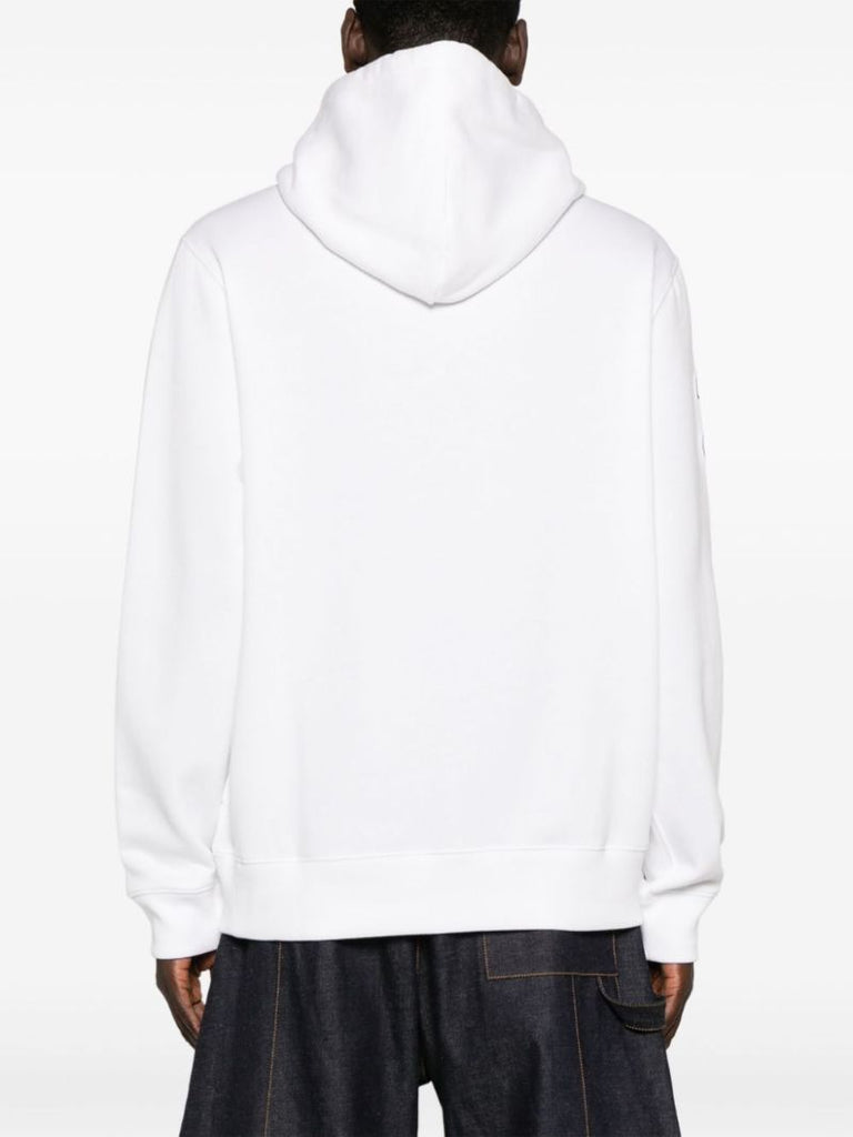 White Triple-pony Fleece Hoodie