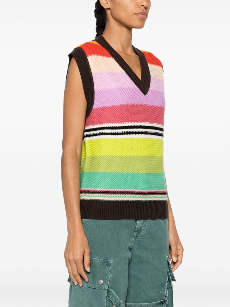 Multicolour Striped Wool Knitted Vest