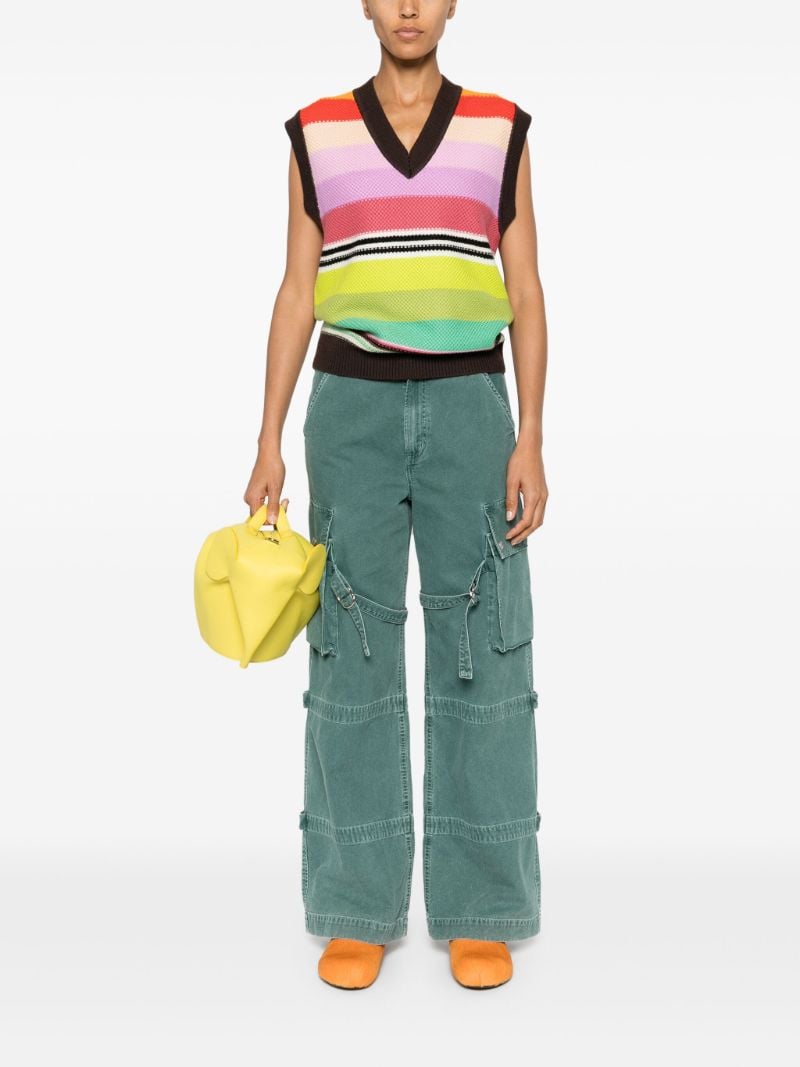 Multicolour Striped Wool Knitted Vest