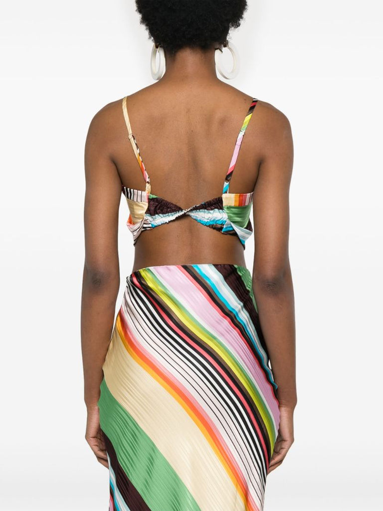 Multicolour Striped Cropped Top