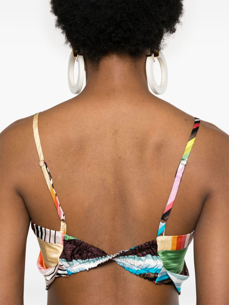 Multicolour Striped Cropped Top
