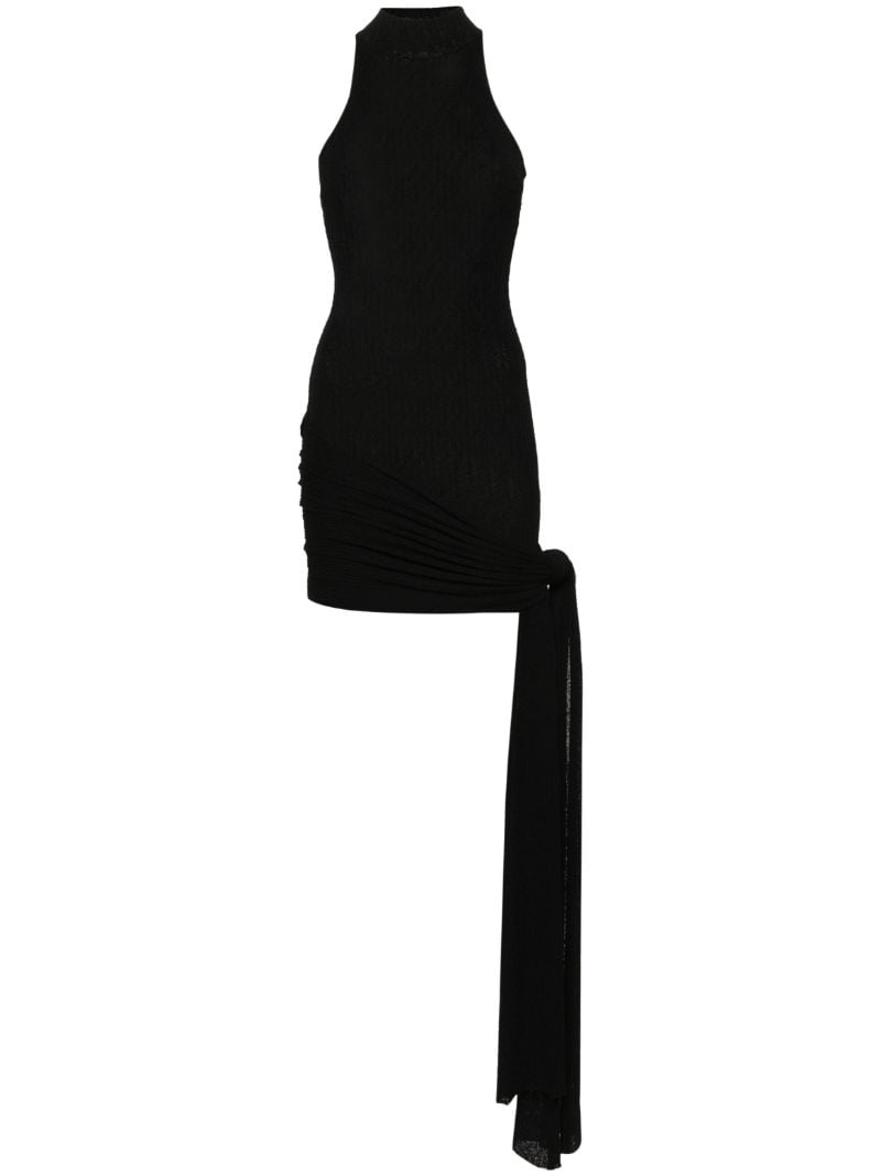 Black Keefe Draped Mini Dress