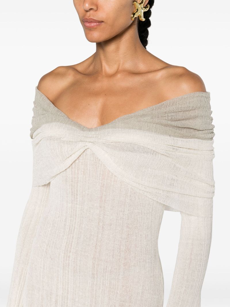Grey Joysa Off-shoulder Gown