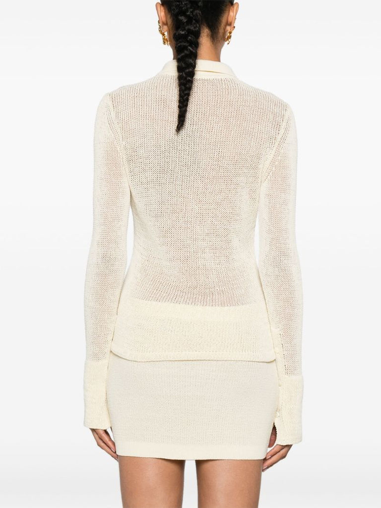 Neutral Kivu Open-knit Cardigan