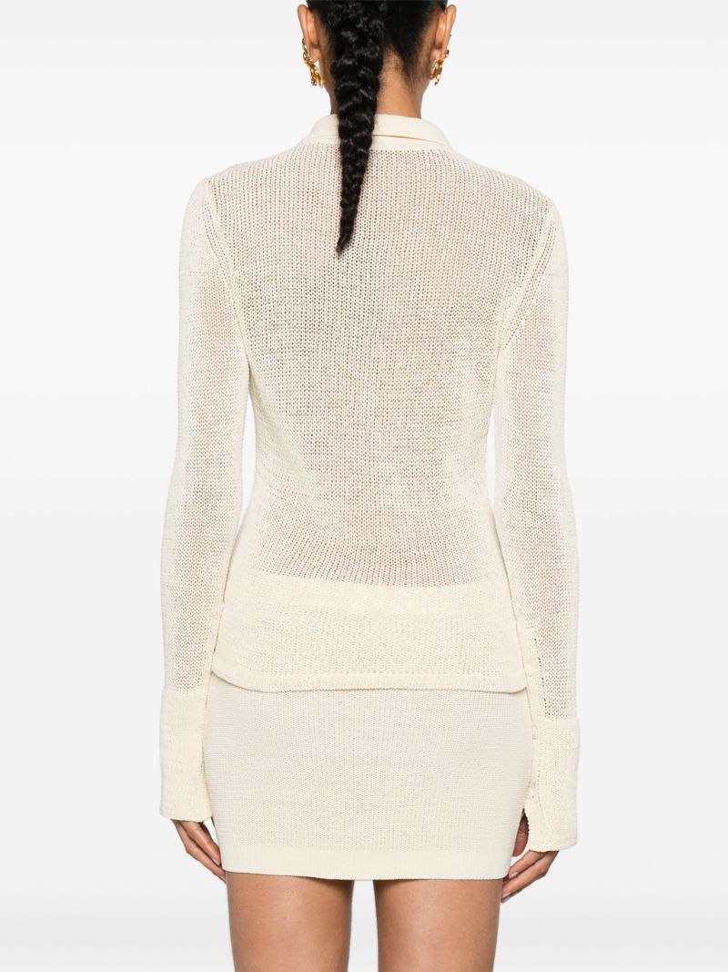 Neutral Kivu Open-knit Cardigan