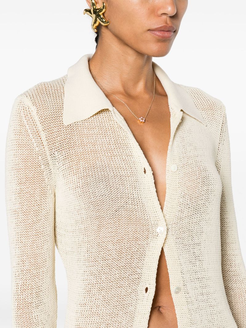 Neutral Kivu Open-knit Cardigan