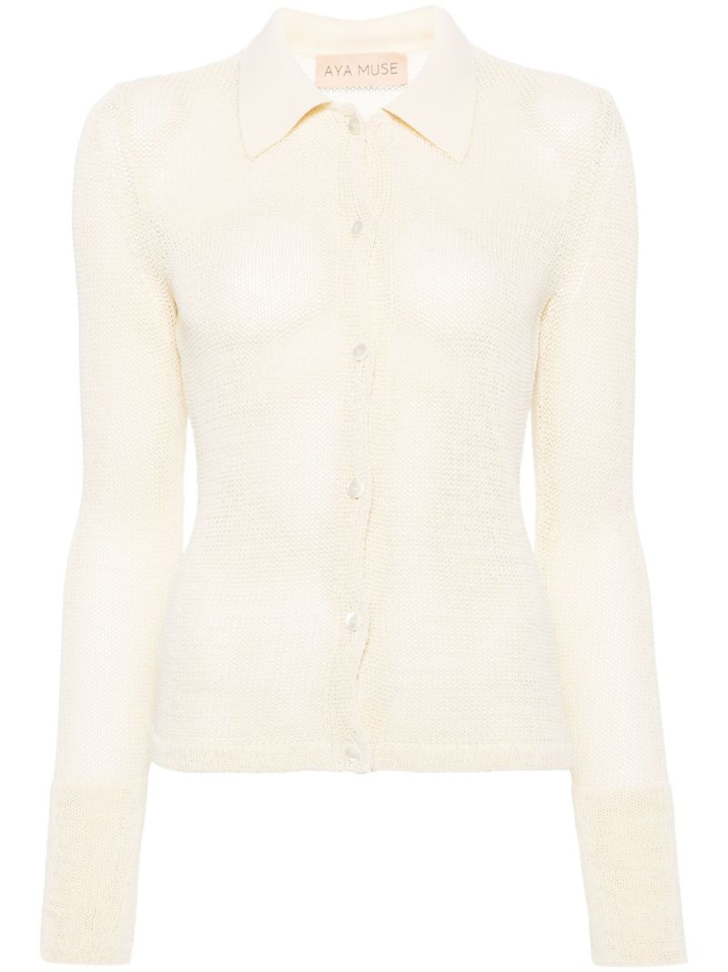 Neutral Kivu Open-knit Cardigan