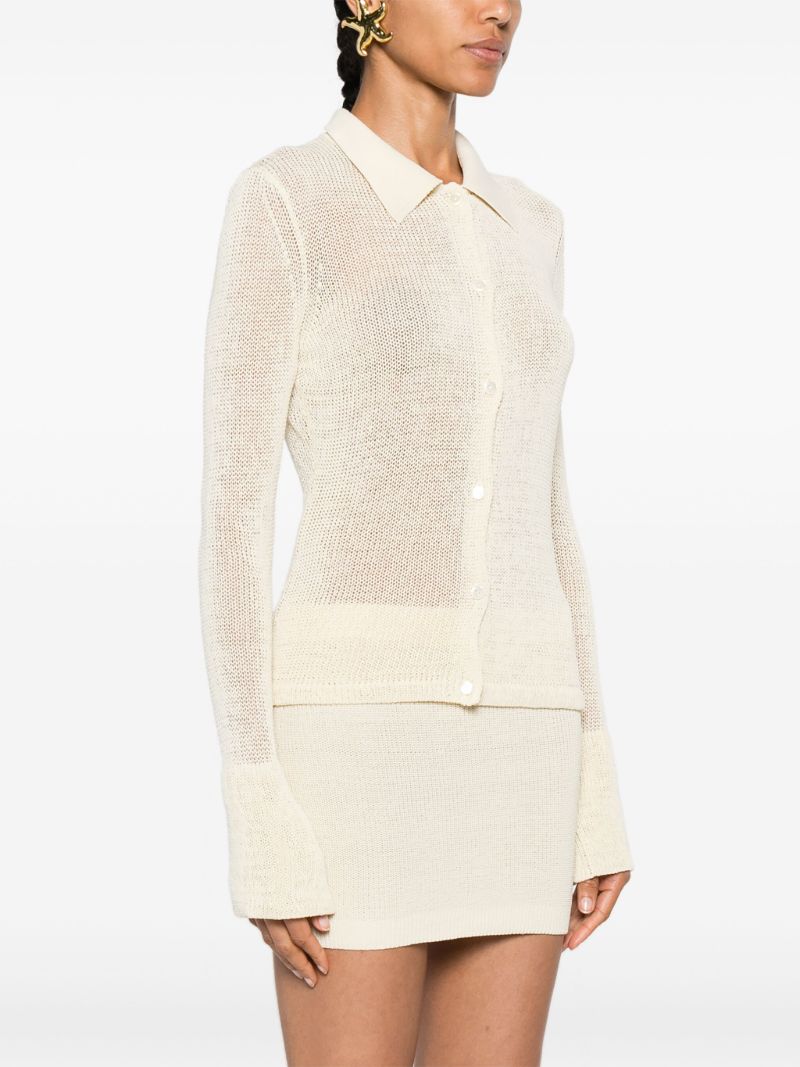 Neutral Kivu Open-knit Cardigan