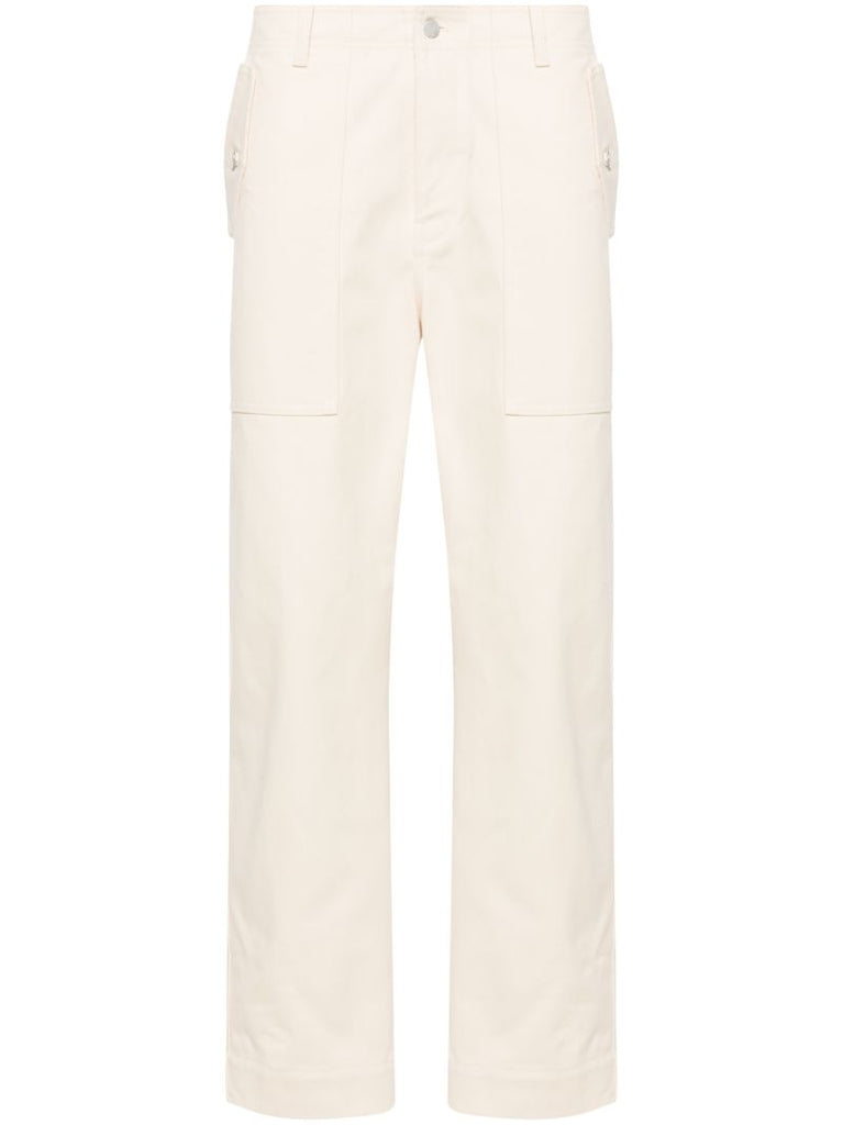 White Workwear Straight-leg Jeans