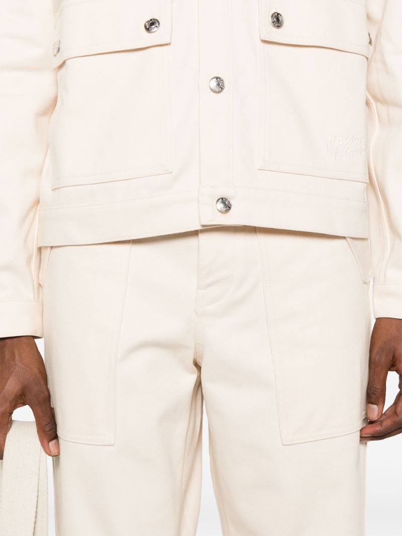 White Workwear Straight-leg Jeans