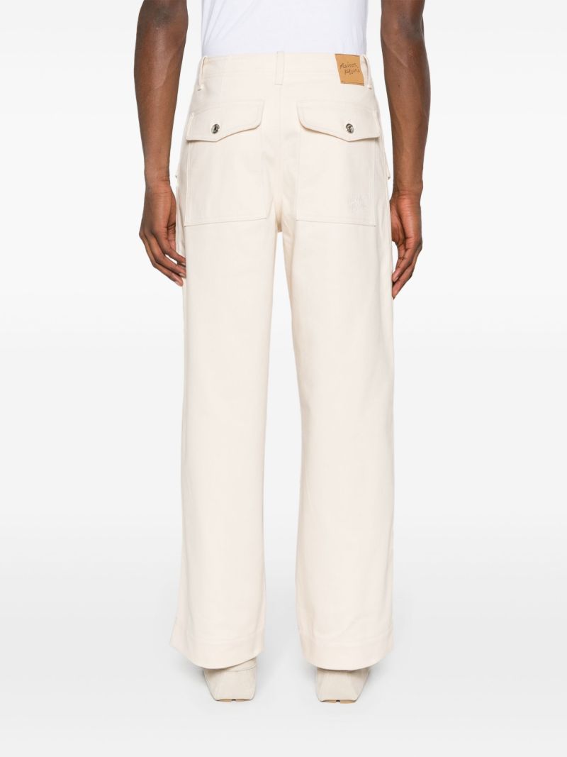 White Workwear Straight-leg Jeans