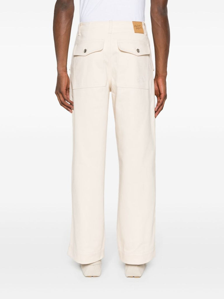 White Workwear Straight-leg Jeans