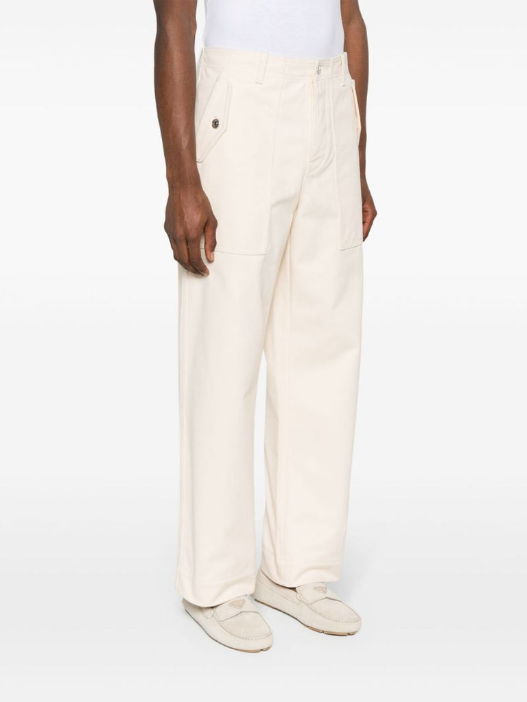 White Workwear Straight-leg Jeans
