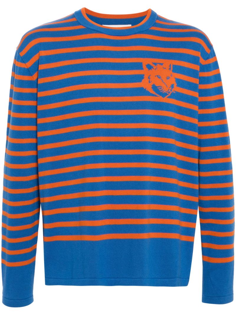 Blue Fox Head-intarsia Jumper