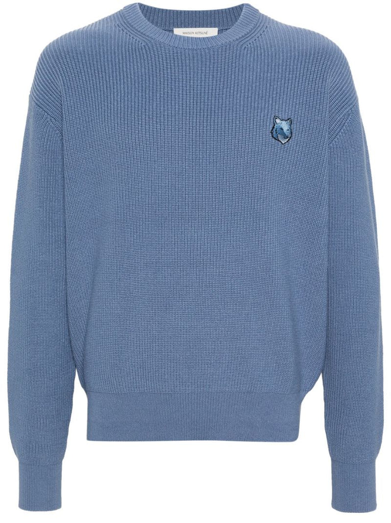 Blue Bold Fox Head Jumper