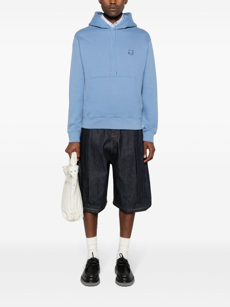 Blue Bold Fox Head Hoodie