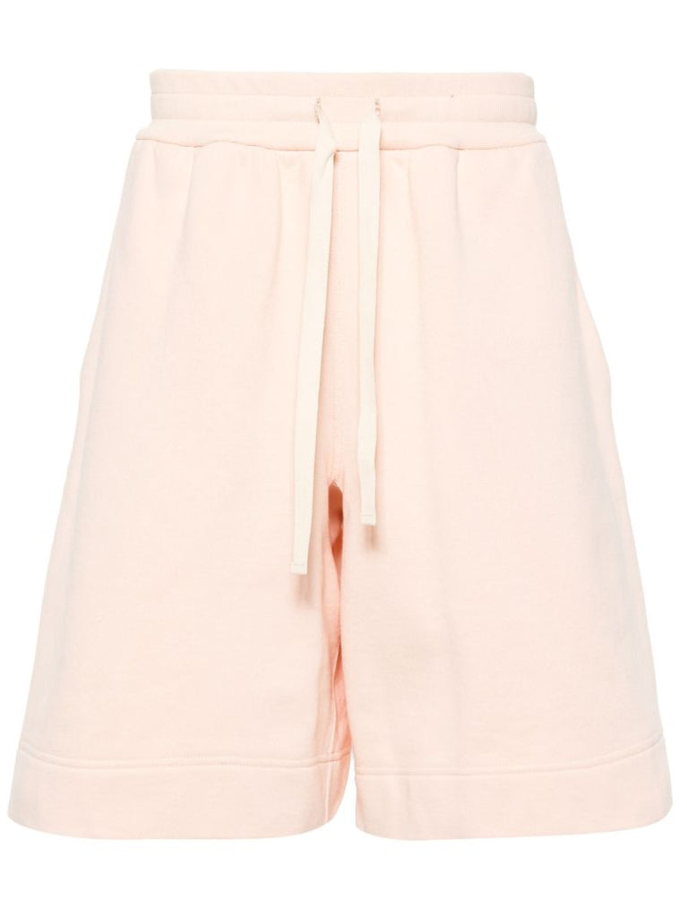 Pink Drawstring Cotton Track Shorts