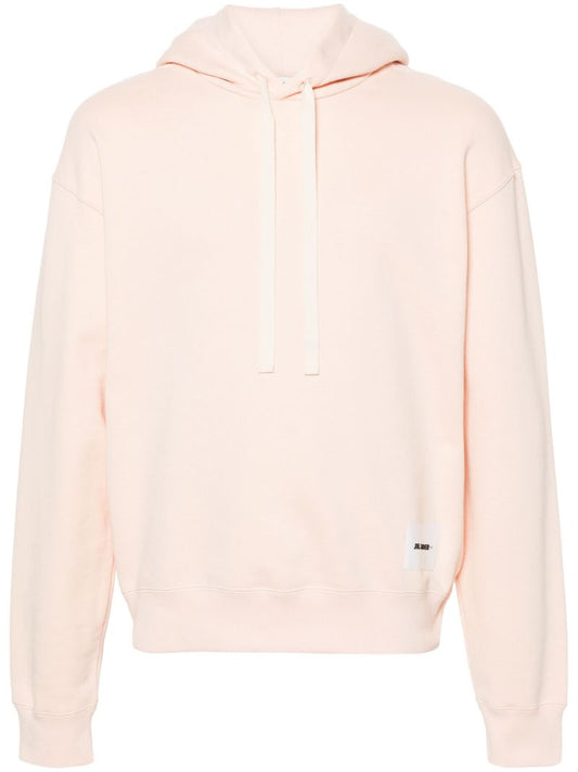 Orange Logo-patch Cotton Hoodie