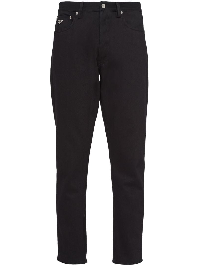 Black Mid-rise Tapered-leg Jeans