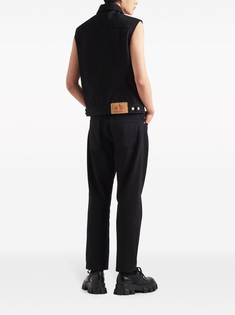 Black Mid-rise Tapered-leg Jeans