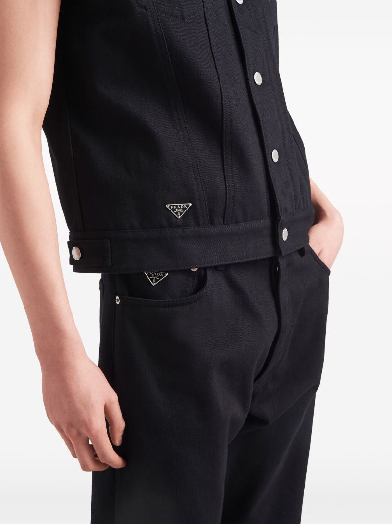 Black Mid-rise Tapered-leg Jeans