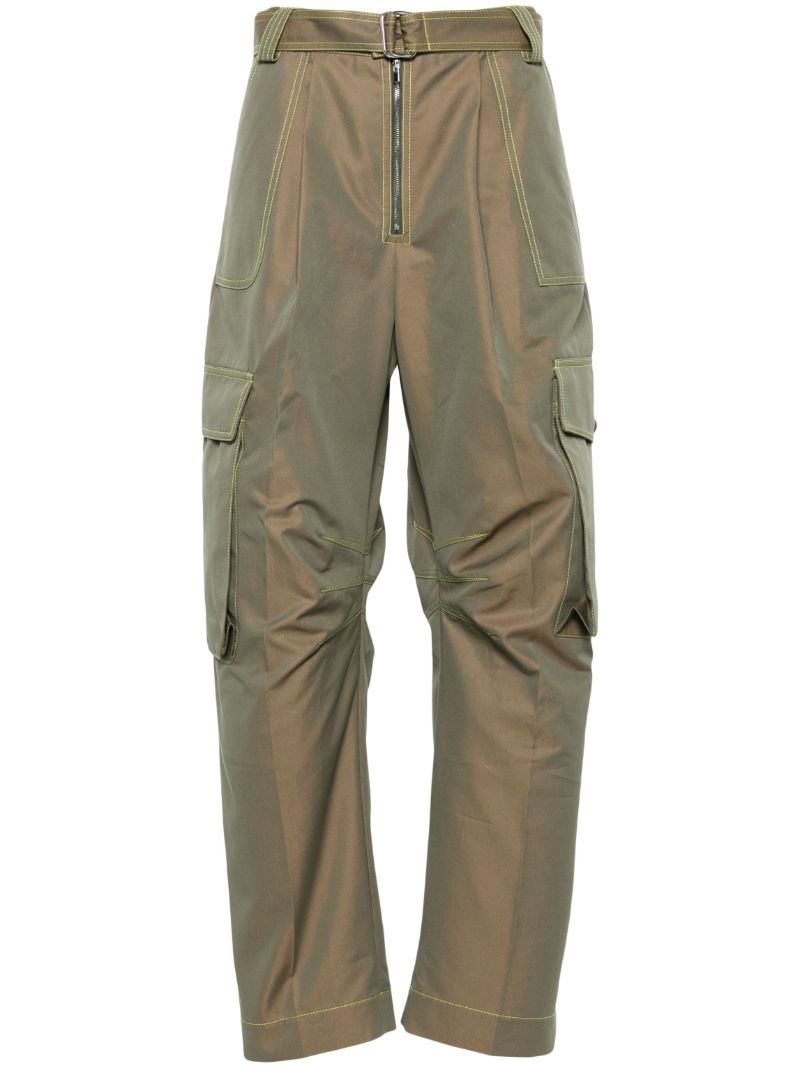 Green High-waist Tapered Trousers