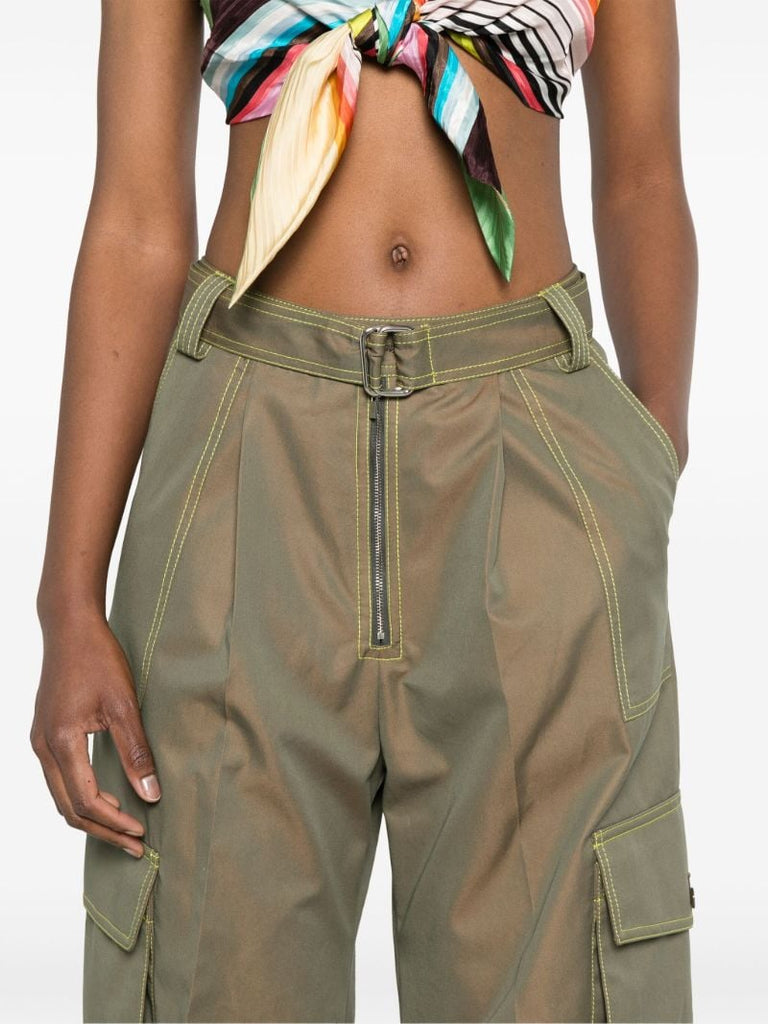 Green High-waist Tapered Trousers