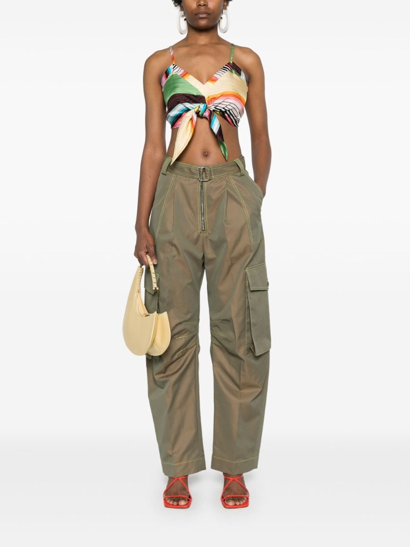 Green High-waist Tapered Trousers