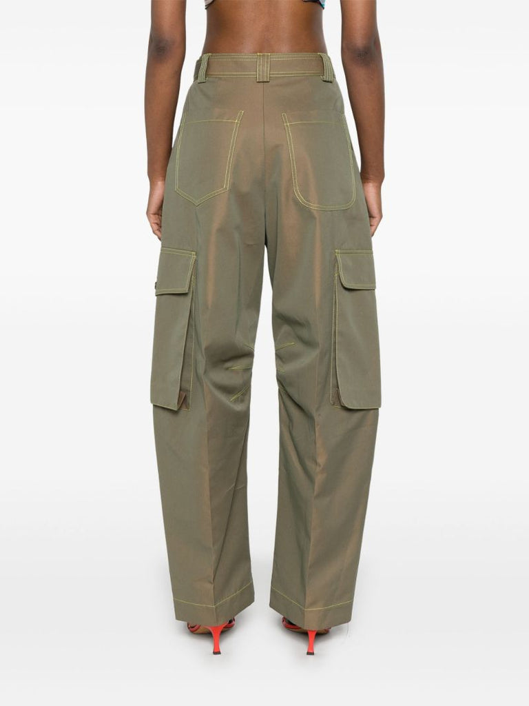 Green High-waist Tapered Trousers