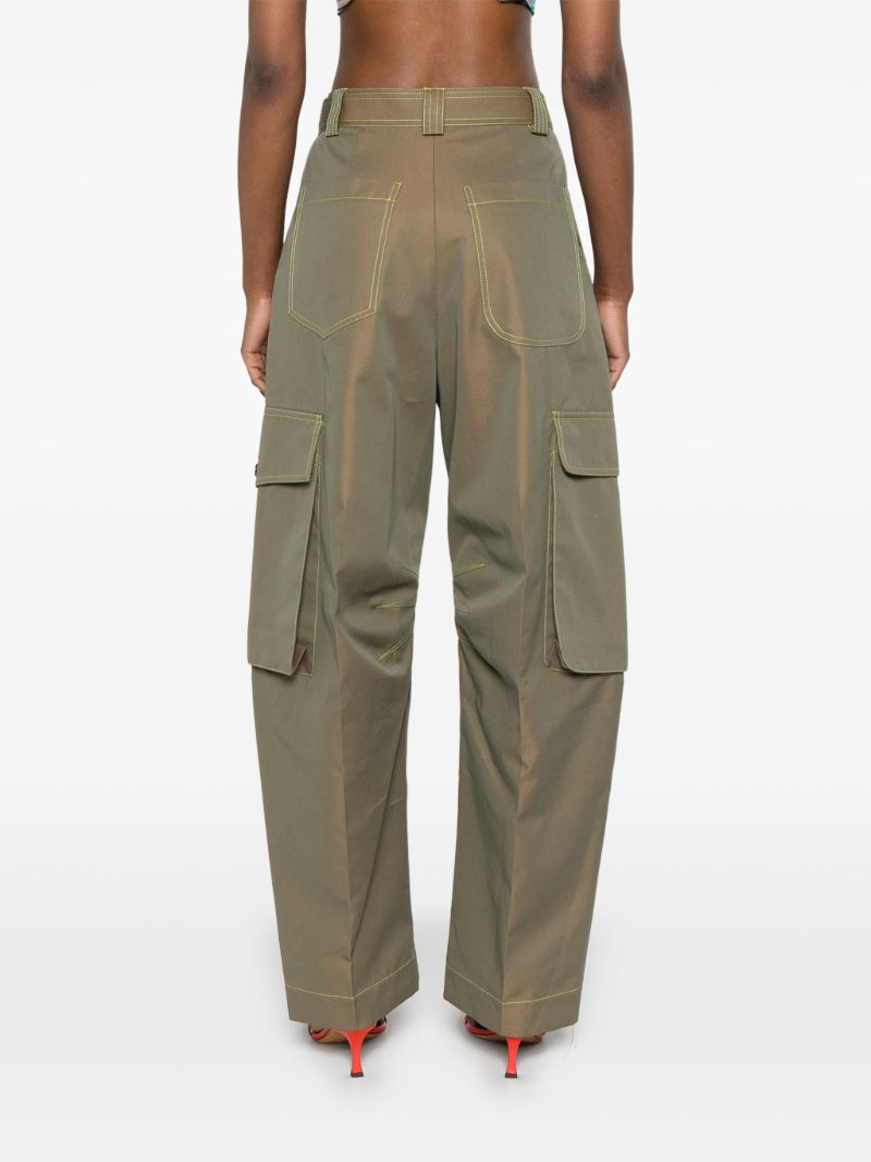 Green High-waist Tapered Trousers