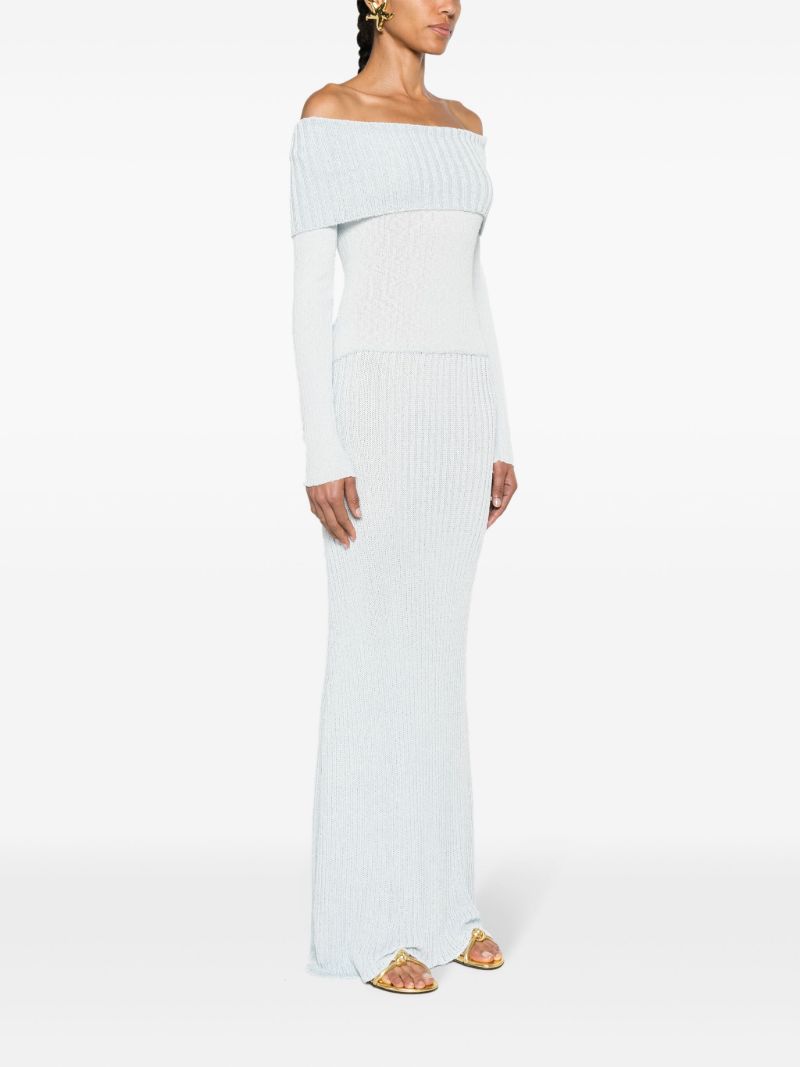 Blue Karia Off-shoulder Maxi Dress