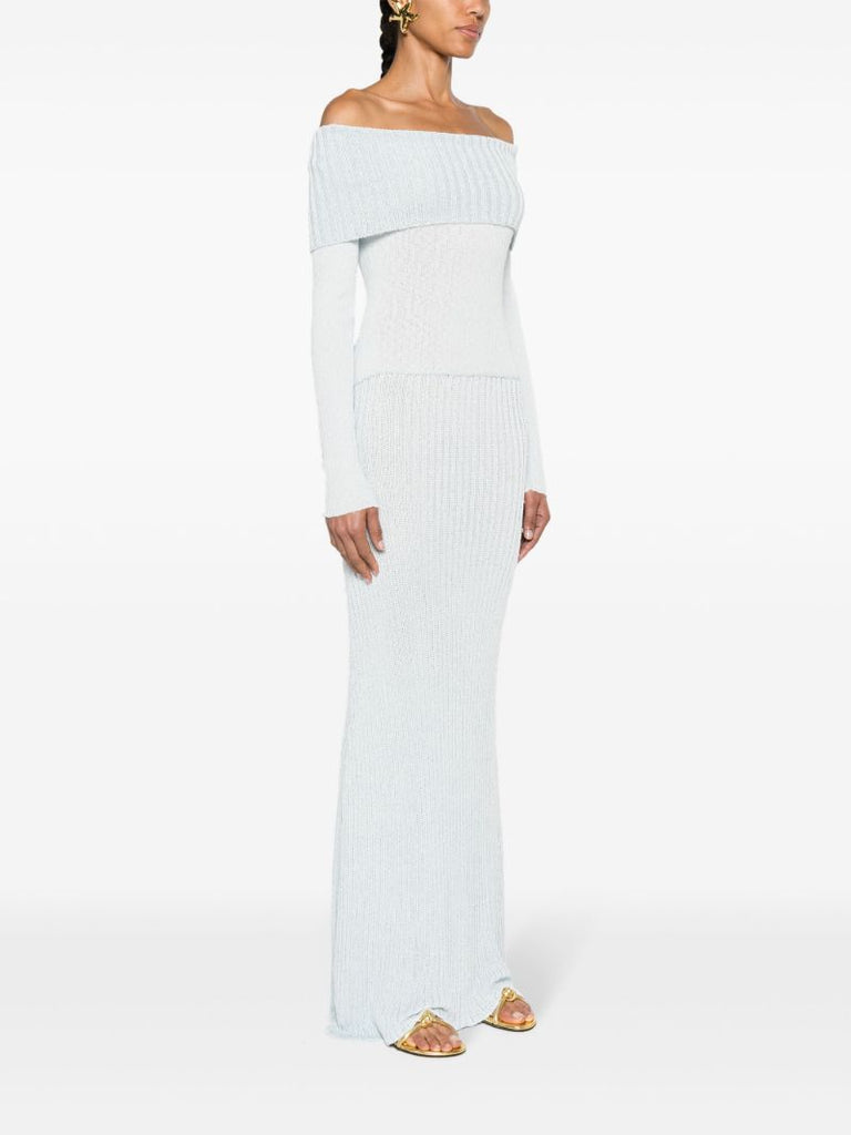 Blue Karia Off-shoulder Maxi Dress