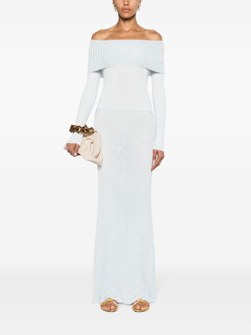 Blue Karia Off-shoulder Maxi Dress