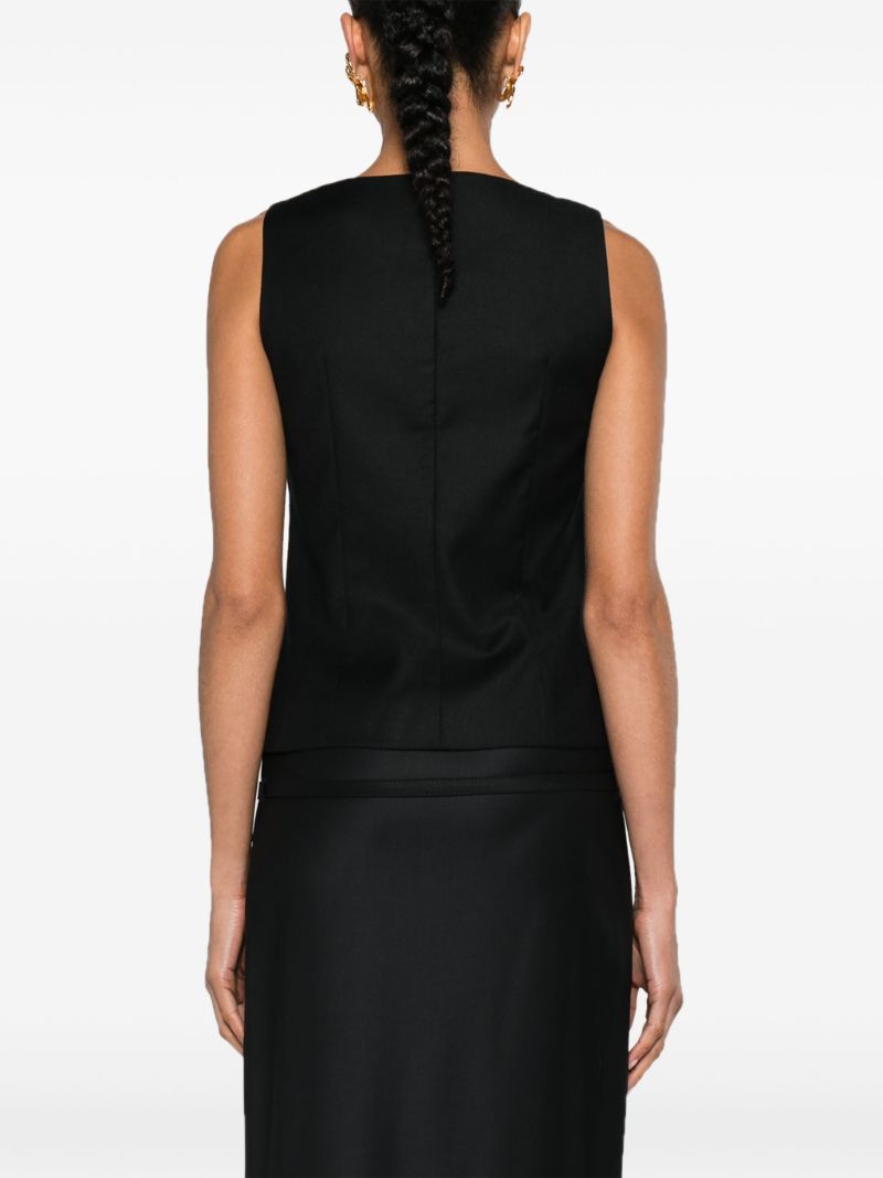 Black Lucerine Wool Vest