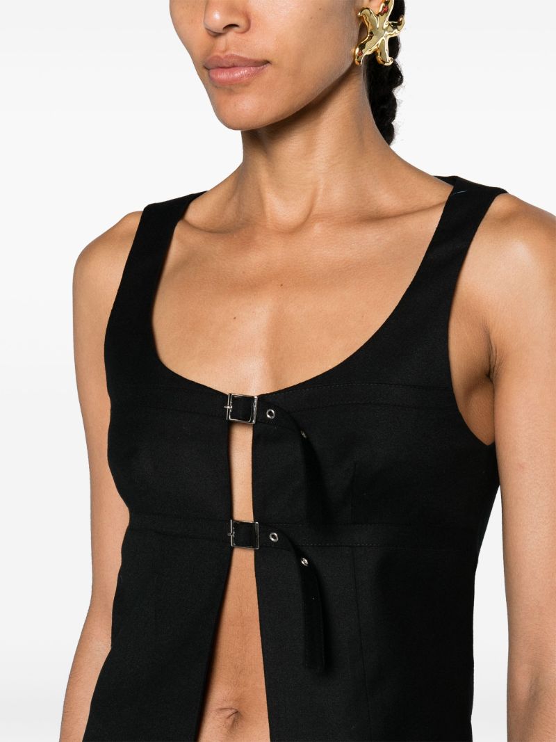 Black Lucerine Wool Vest
