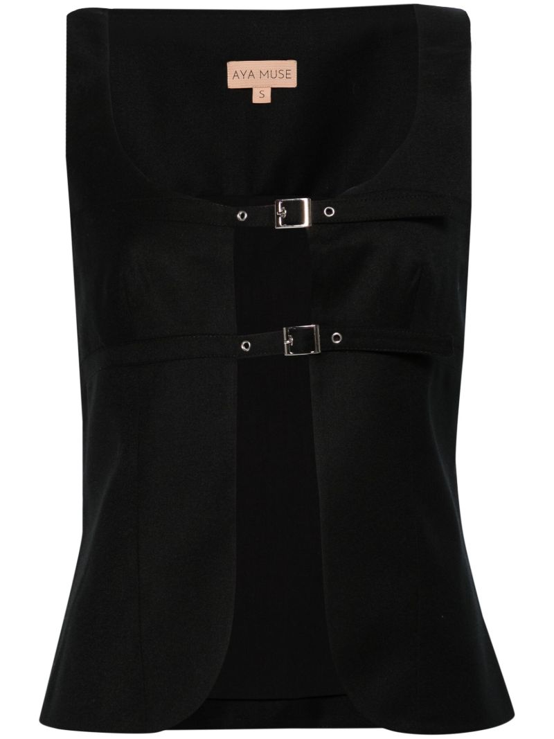 Black Lucerine Wool Vest