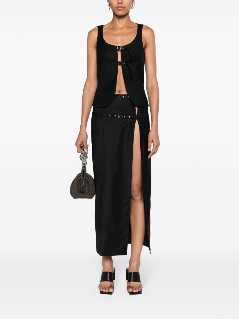 Black Lucerine Wool Vest