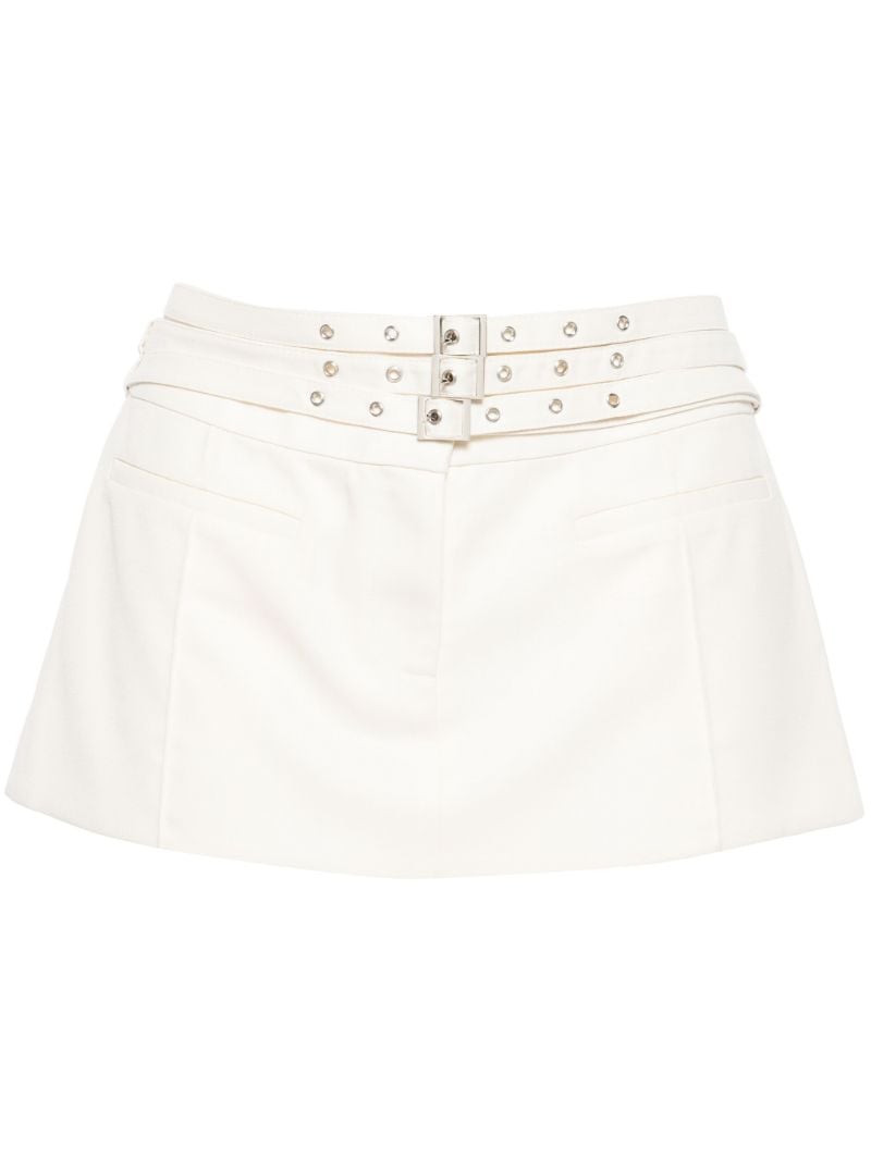 White Buckled Mini Skirt