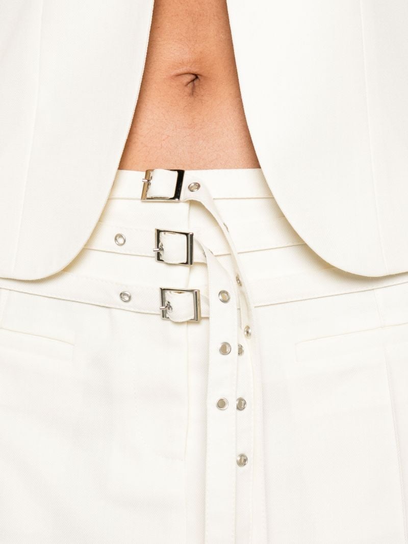 White Buckled Mini Skirt