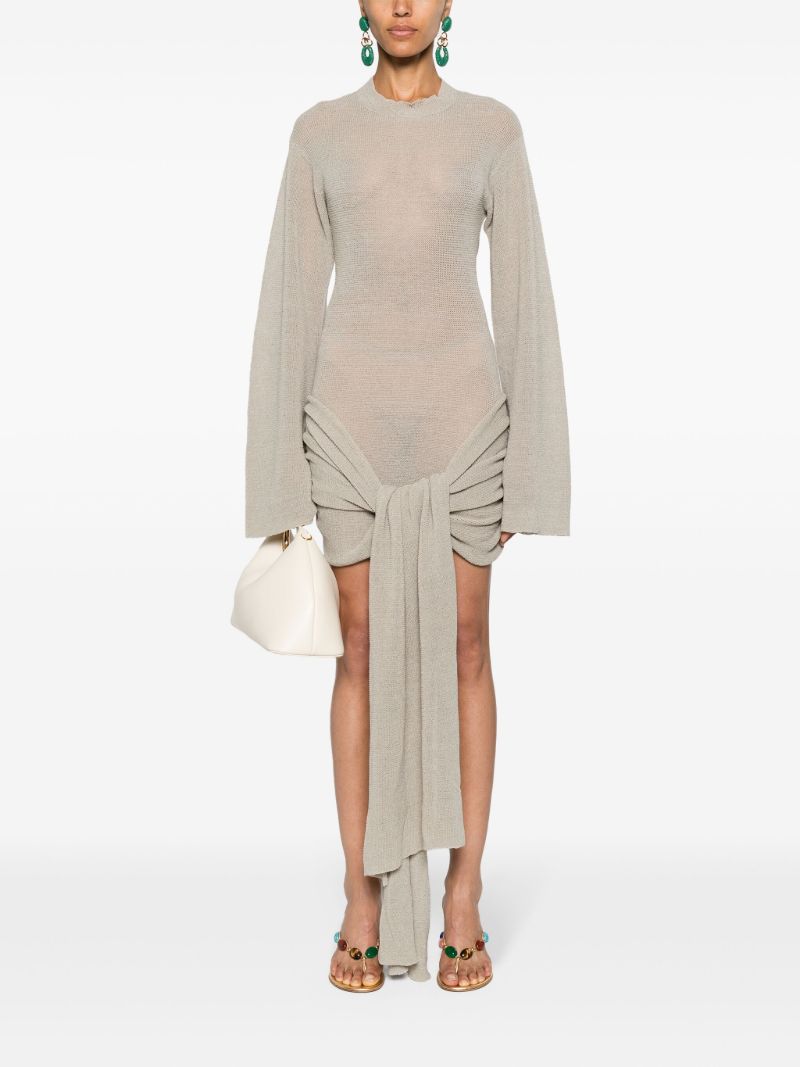 Grey Nitoba Fine-knit Mini Dress