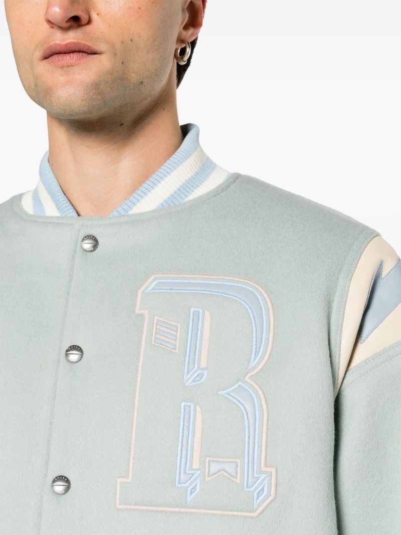 Blue Lightning Wool Varsity Jacket