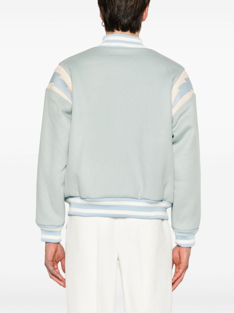 Blue Lightning Wool Varsity Jacket