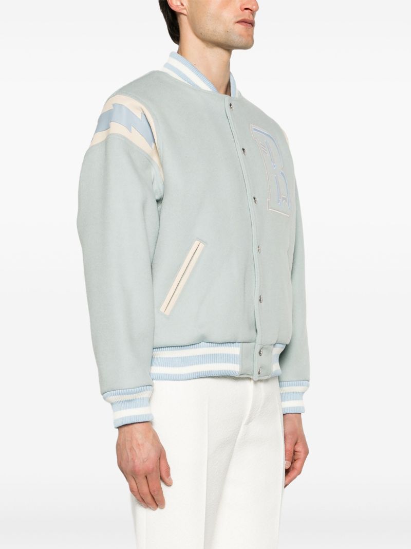 Blue Lightning Wool Varsity Jacket