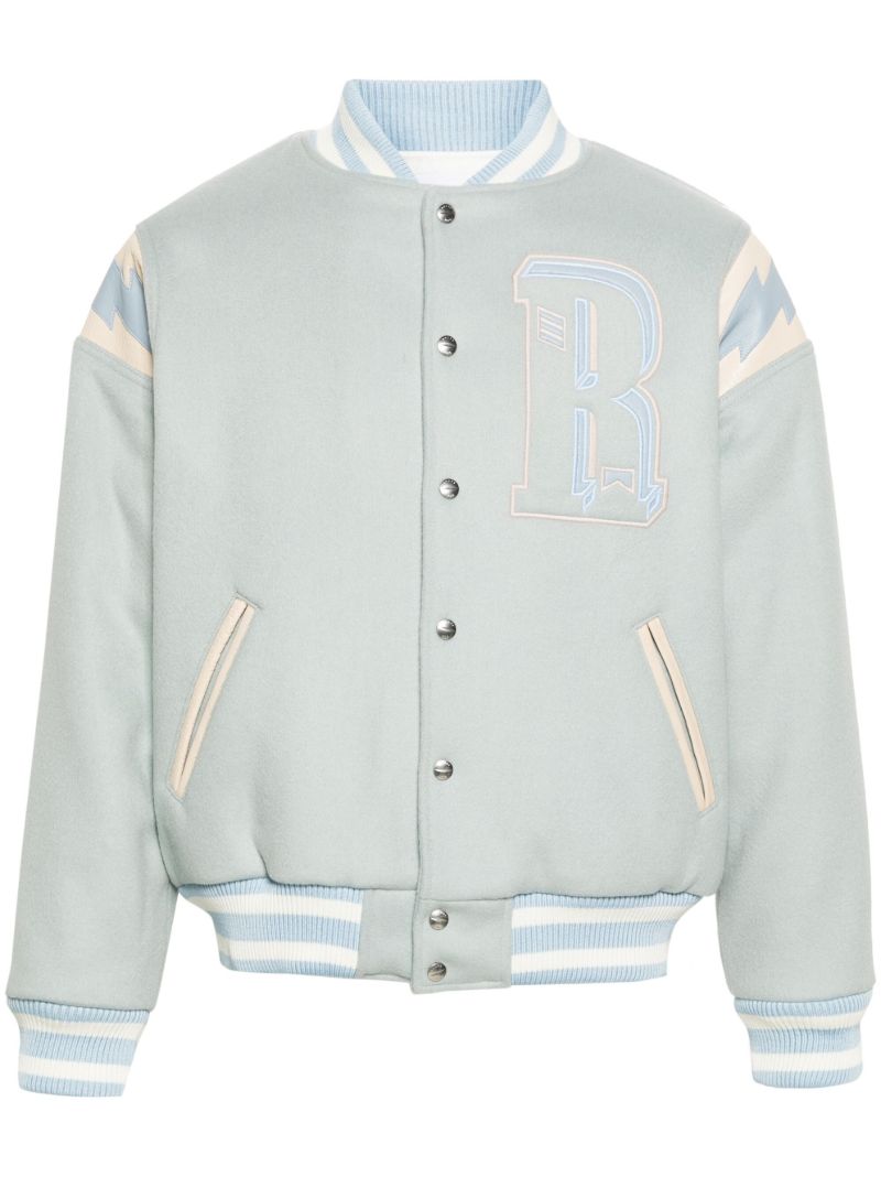 Blue Lightning Wool Varsity Jacket