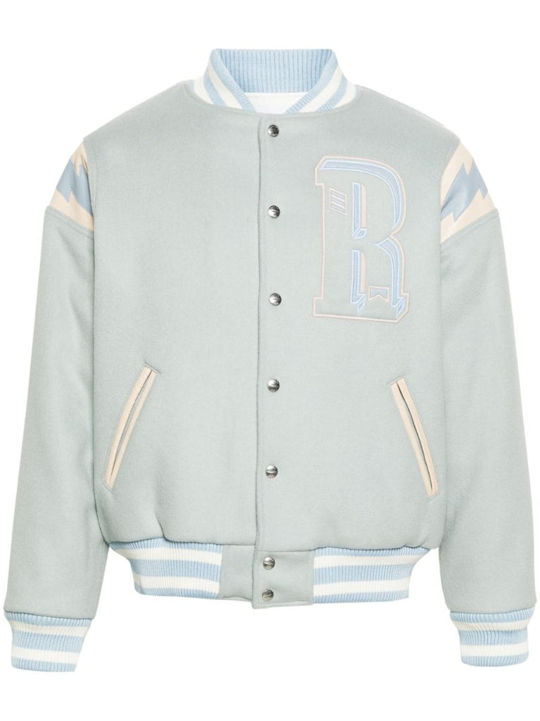 Blue Lightning Wool Varsity Jacket