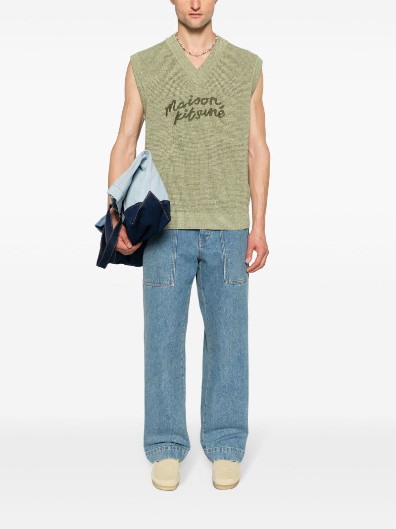 Blue Workwear Low-rise Straight-leg Jeans