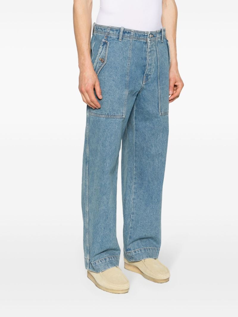 Blue Workwear Low-rise Straight-leg Jeans